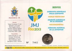 2 euro Vatican 2013 Rio Numisbrief