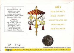 2 euro Vatican 2013. Sede Vacante Numisbrief