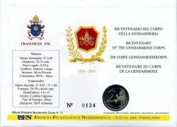 2 euro Vatican 2016 Gendarmerie Numisbrief