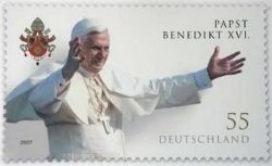 Немецкая марка 2007 года с изображением Бенедикта XVI