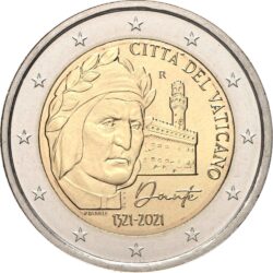 2 евро, Ватикан (700 лет со дня смерти Данте Алигьери)
