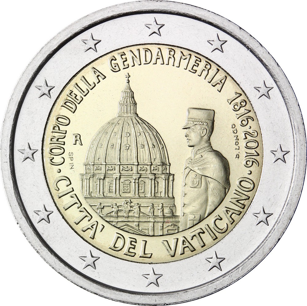 2 евро, Ватикан (200-летие папской жандармерии)