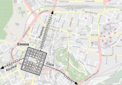 Расположение Эмоны на карте современной Любляны
