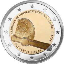 2 евро, Словения (250 лет Национальной и университетской библиотеке)