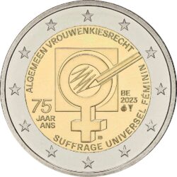2 евро, Бельгия (75 лет всеобщего избирательного права женщин в Бельгии)