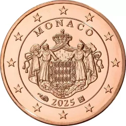 1, 2, 5 euro cents Monaco 2025