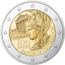 2 евро, Австрия (100 лет Австрийской Республике)