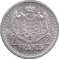 Монета Монако с изображением герба династии Гримальди