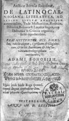 Articae horulae succisivae de Latino carniolana literatura (1584)