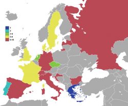 Карта участников Чемпионата Европы по футболу 2004