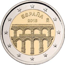 2 евро, Испания (Старинный город Сеговия с римским акведуком)