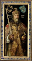 Портрет Карла Великого работы Альбрехта Дюрера (ок.1511–1513 гг., 115x215 см, Германский национальный музей) (фото: wikipedia.org) Портрет Карла Великого работы Альбрехта Дюрера (ок.1511–1513 гг., 115x215 см, Германский национальный музей)