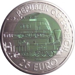 25 евро, Австрия (150 лет железной дороге Земмеринг)