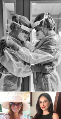 Фото двух мальтийских медсестёр Doreen Zammit и Charmaine Cauchi, сделанное в Mater Dei Hospital в апреле 2020 года во время первой волны COVID-19. Снизу их портреты. Фото двух мальтийских медсестёр Doreen Zammit и Charmaine Cauchi, сделанное в Mater Dei Hospital в апреле 2020 года во время первой волны COVID-19. Снизу их портреты.