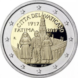 2 евро, Ватикан (100-летие явления Девы Марии в Фатиме)