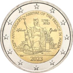 2 euro Malta 2023. Napoleon Bonaparte and the French in Malta