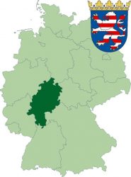 Федеральная земля Гессен на карте Германии