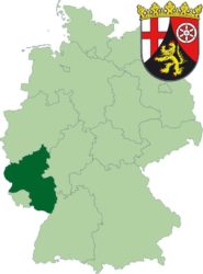Федеральная земля Рейнланд-Пфальц на карте Германии