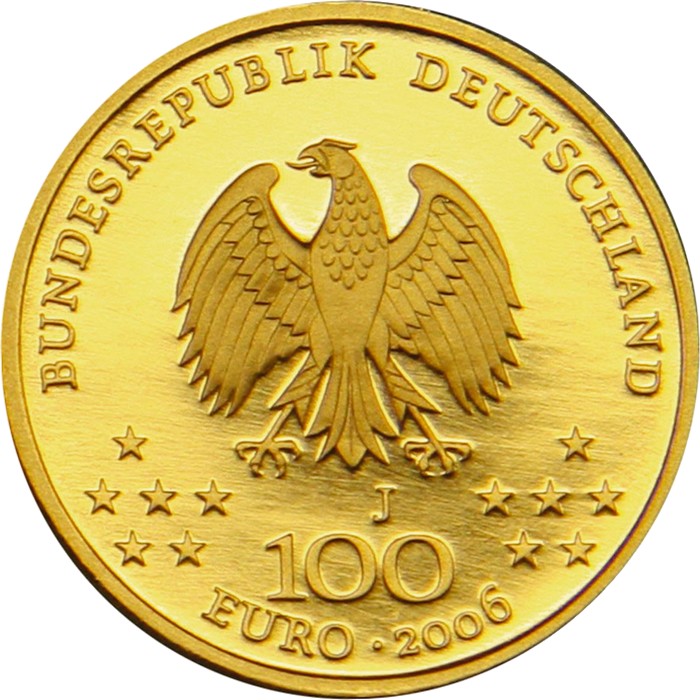 Евро 2006 года. 100 Евро Германия. Немецкие 100 евро. Монетка 100 евро. 100 Евро монета золото ЮНЕСКО наследие.
