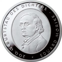 10 евро, Германия (200 лет со дня рождения Эдуарда Мёрике)