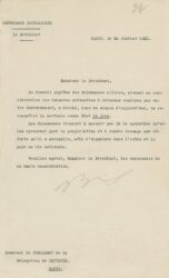 Письмо из Верховного совета Антанты о признании Латвии de jure 26 января 1921 г. за подписью премьер-министра Франции Аристида Бриана.