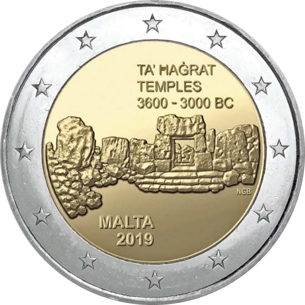2 евро, Мальта (Храмы Та’ Хаджрат)