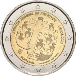 2 евро, Португалия (Всемирный день молодежи в Лиссабоне 2023)
