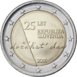 2 евро, Словения (25-летие независимости Словении)