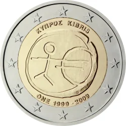2 евро, Кипр (10 лет Экономическому и валютному союзу) 2 евро, Кипр (10 лет Экономическому и валютному союзу)