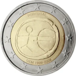 2 евро, Португалия (10 лет Экономическому и валютному союзу)