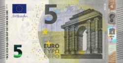 Euro banknote 5 euro 2013 obv