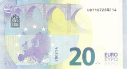 Euro banknote 20 euro 2015 rev