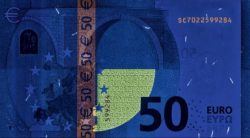 Euro banknote 50 euro 2017 rev uv