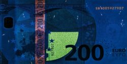 Euro banknote 200 euro 2019 rev uv