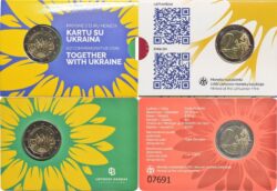 Lithuania 2023. 2 euro. Coincard. Togeter with Ukraine