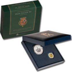 Испания 2014 2 евро в коробочке с серебр.жетоном Spain 2014. 2 euro box