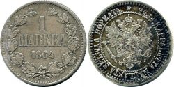 1 Finnish markka 1864