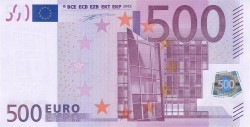 500 евро, лицевая сторона