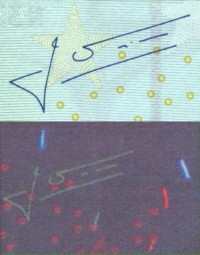 Подпись Жан-Клода Трише на обычном свете в ультрафиолетовых лучах