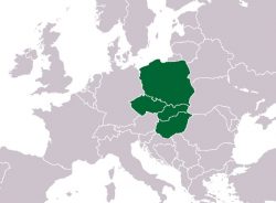 Вишеградская группа на карте Европы