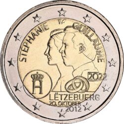 2 евро, Люксембург (10-летие свадьбы наследного Великого Герцога Гийома и наследной Великой Герцогини Стефании)