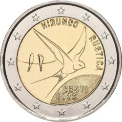 2 евро, Эстония (Национальная птица Эстонии — деревенская ласточка)