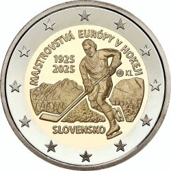 2 евро, Словакия (100 лет Чемпионата Европы по хоккею 1925 года в Чехословакии