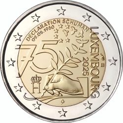 2 евро, Люксембург (75-летие декларации Шумана)