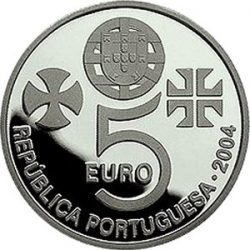 5 евро, Португалия (Крепость и монастырь в г.Томар)