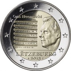 2 евро, Люксембург (Национальный гимн)