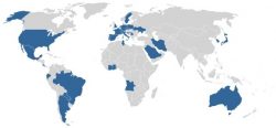 Страны-участницы чемпионата на карте мира
