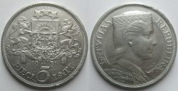 5 лат образца 1931 года (Ag 835, 25,0 г, 37,0 мм)