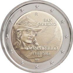 2 евро, Сан-Марино (550 лет со дня смерти Донателло)
