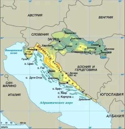 Карта Хорватии